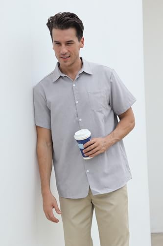 Image of SANGTREE Summer Button Down Shirts Cottn Tops for Men Women Boy Girl