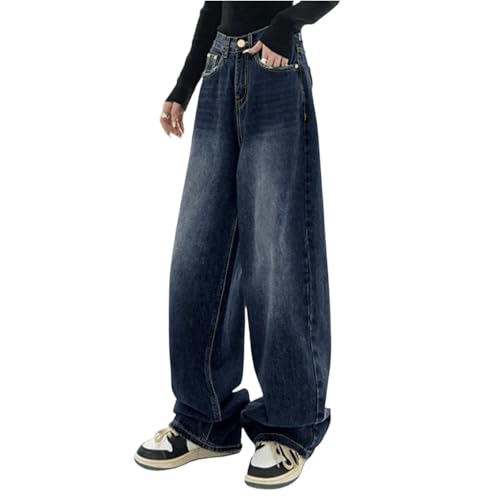 fanmpghleoo Wide Leg Jeans Woman High Waisted Baggy Jeans Casual Palazzo Denim Trousers Trendy Lightweight Loose Denim Pants