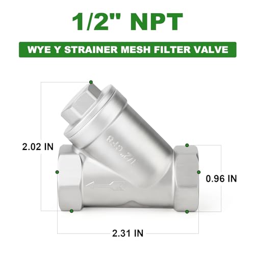 Taisher TC-003 1Pcs 304 Stainless Steel 1/2 Inch Npt Female Wye Y Strainer Mesh Filter Valve Cf8 Wog 800 thumb #1