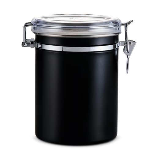 Foto von Tchibo Aromadose, Kaffeedose, 500g Füllvolumen, aromadicht, Edelstahl, Schwarz