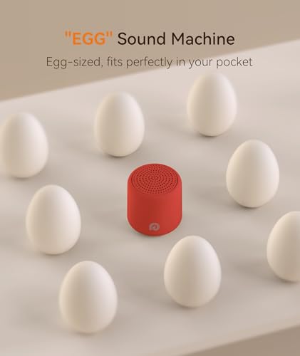 Image of Dreamegg Travel White Noise Machine - Portable for Baby Adults, 16 Nature Sounds, Timer, Sleeping Gift, Red