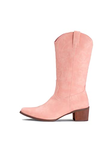 Image of IUV Cowboy Boots For Women Pointy Toe Women's Western Boots Cowgirl Boots Mid Calf Boots
