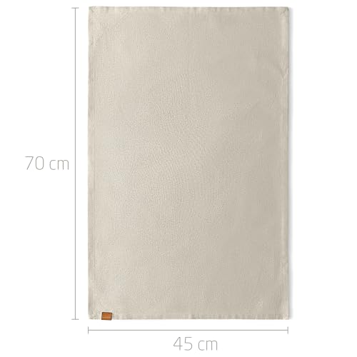 Miqio® Design Baumwoll Geschirrtücher, Handtücher, Trockentücher - 100% Bio-Baumwolle (70x45 cm) - Abtrockentücher 3er Set - GOTS, BCI und Ökotex Zertifiziert - Natur – Bild 3