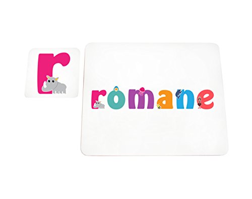 Napperon avec coaster Romane au style illustratif coloré Little Helper