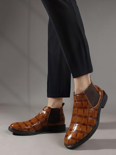 Image of Carlton London Men's Chelsea Slip-On Round Toe Comfortable Boot