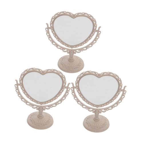 Miroir vintage compact double face avec base stable pour une coiffeuse rétro