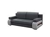 mb-moebel Modernes Sofa Schlafsofa Kippsofa mit Schlaffunktion Klappsofa Bettfunktion mit Bettkasten Couchgarnitur Couch Sofagarnitur 3er LEVIN02 (Grau)