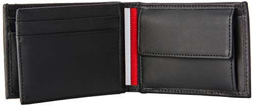 Image of Tommy Hilfiger Th Corporate Mini Cc Flap Coin, Men's Credit Card Case, Black, 3x7.2x10.9 cm (B x H T)