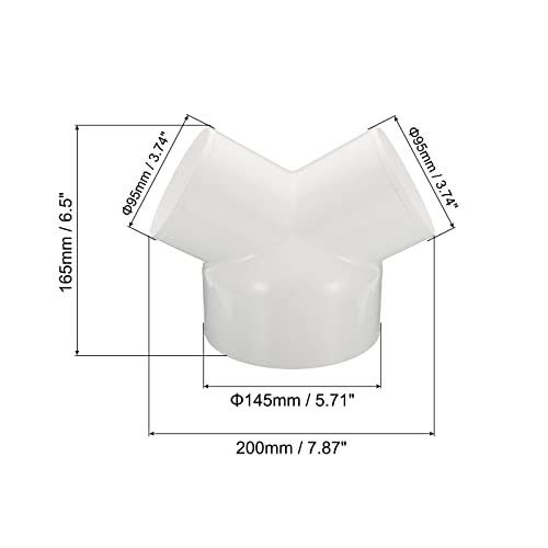 PATIKIL 6" to 4" 3 Way Duct Splitter Reducer - Image 2