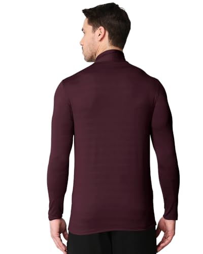 Image of EYEBOGLER Men High Neck Solid Full Sleeve Regular Fit T-Shirt