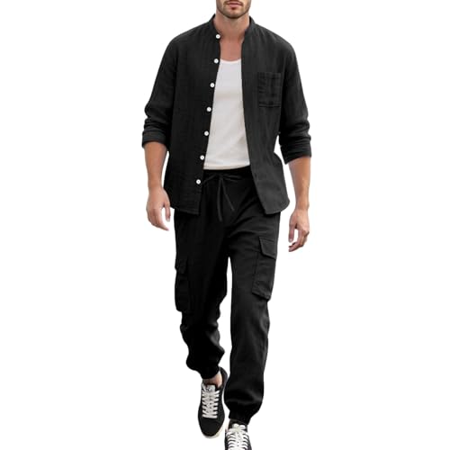 Costume en lin homme confortable anti-transpiration pour l'été