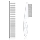 Dog Comb, Flea Comb and Cat Comb，Professional Stainless Steel Pet Lice Comb, Long and Short Hair Multi-purpose,Puppy Nit Comb, Pet Tick Comb for Removing Tangles and Fluff Efficient Skin Health.