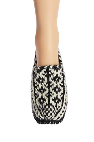 Tibetan Socks Hand Knit Wool Fleece Lined Bootie Slippers2