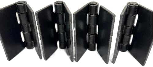 Miniatura 2 de JM Steel - Bisagras soldadas resistentes de 4 pulgadas para puertas y puertas pesadas, 2 pares