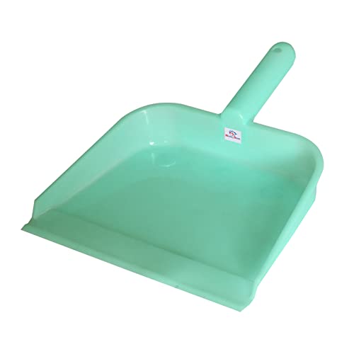 Image of Heart Home Plastic Lightweight 10 inch Dustpan With Comfort Grip Handle for Easy Sweep Broom, Pack of 3 (Blue & Green & Light Pink)