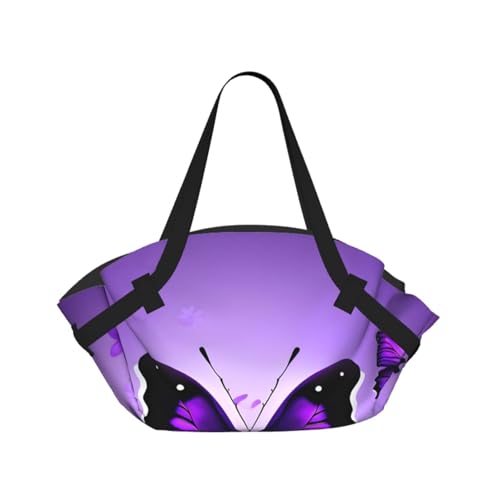 Sac de voyage papillons violets imperméable grand format et sac cabine