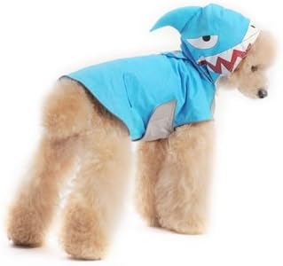 Shark Dog Raincoat by Dogo - Blue - X-Large