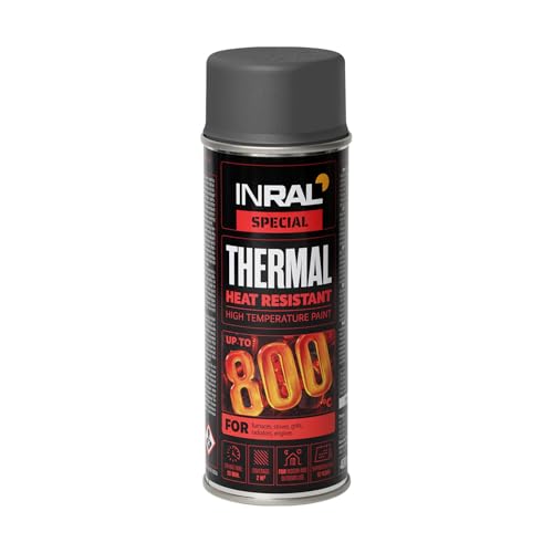 INRAL Vernice Resistente al Calore, Grigio Opaco Metallica