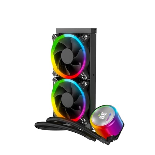 Ant Esports ICE Chroma 240 ARGB 240mm ARGB Liquid Cooler/AIO with CPU Temperature Display - Black | Support Intel & AMD CPU Socket AM5, AM4, AM3,... - Image 2