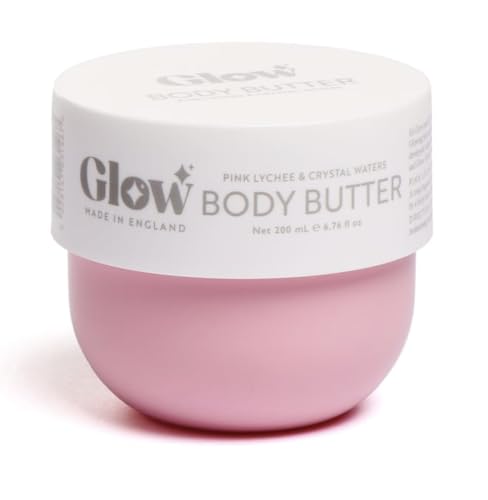 Glowing feel and look Body Butter cream 250ml Pink Lychee & Crystal Waters Made in England