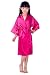 Children's Silk Stain Pure Kimono Wedding Dressing Gown Kimono Robes Bridal Lingerie Sleepwear (8, rose)
