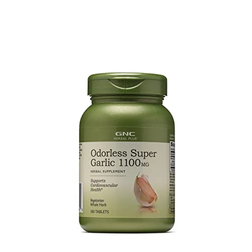 Gnc Herbal Plus Odorless Super Garlic 1100Mg | Supports Cardiovascular Health, Vegetarian Formula | 100 Tablets #TOP15