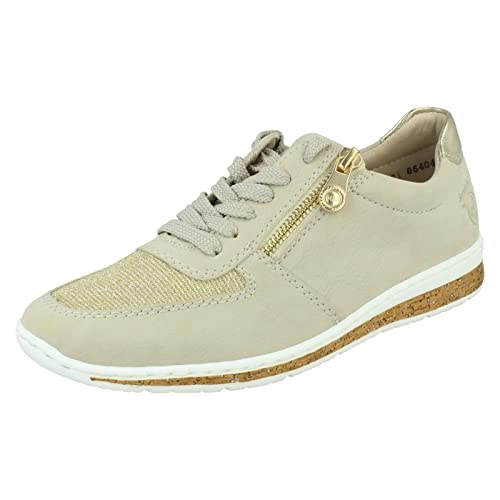 Rieker Ladies Casual Lace Up Trainers N5121-60 - Beige Synthetic - UK Size 3.5 - EU Size 36 - US Size 5.5