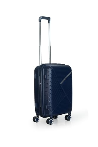 Image of CRUISE Midnight Blue 20 Inch Trolley Bag (Small) (Set of 1) | Hard Shell Expandable Suitcases with Spinner Wheels | Cabin & Check-in Lightweight Travel Luggage Bags