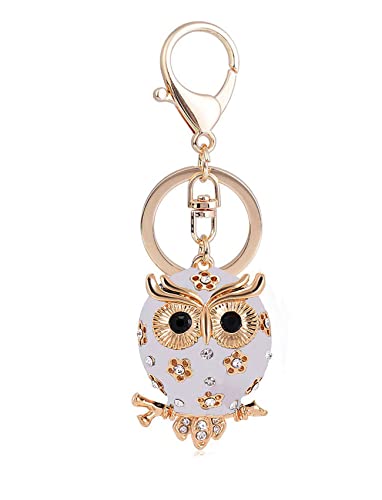 Jiahate Owl Keychain,Cute Animal Keychain For Women Car Keyring For Best Friendship Accessories Pendant Jewelry,Owl White Keychain #TOP2