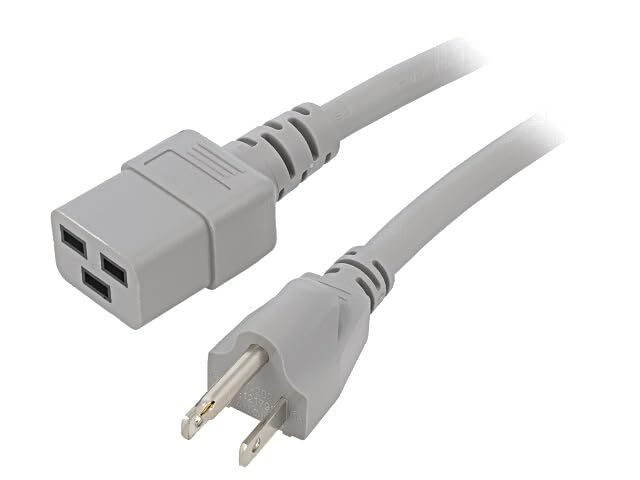 Câble IEC C19 femelle NEMA 5-15 gris 3m pour alimentation électrique de serveur