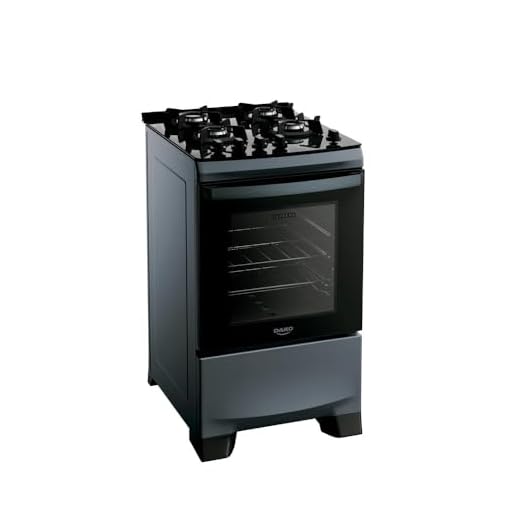 Fogão 4 bocas Supreme Timer Glass Titanium Mesa Vidro