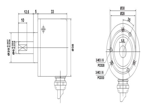 Sensor óptico incremental GHS38 1024 ppr encoder rotatorio para control de velocidad en motor 2
