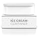 BALCI,Ice Cream Container,2 Quart,Perfect Reusable Freezer Storage for Homemade Ice Cream Tubs for Sorbet, Frozen Yogurt and Gelato!,Flexible Silicone Lids, Long Scoop, Stackable,White with Sprinkles