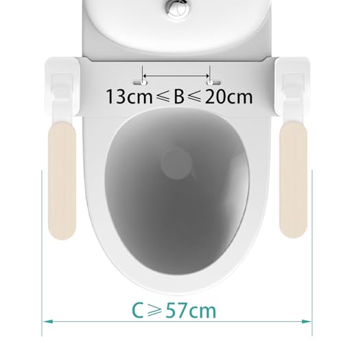 Miniatura 3 de Heuffe Marco De Seguridad Plegable Para Inodoro - Apoyabrazos Fijos Con Soporte Estable, Montaje Súper Sencillo Para Ancianos Discapacitados Madera