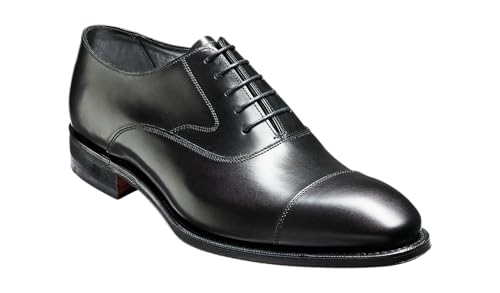 BARKER Falsgrave Chaussures richelieu en cuir Oxford faites à la main pour homme – Élégance intemporelle et savoir-faire supérieur, Black Calf, 39 1/3 EU