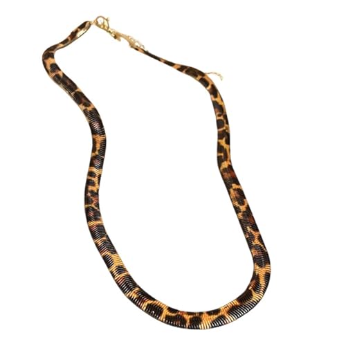 Pjeghbvop Fashionable Leopard Pattern Necklace Eye Catching Leopard Print With Braided Accent For Fashion Enthusiasts Twist Pattern