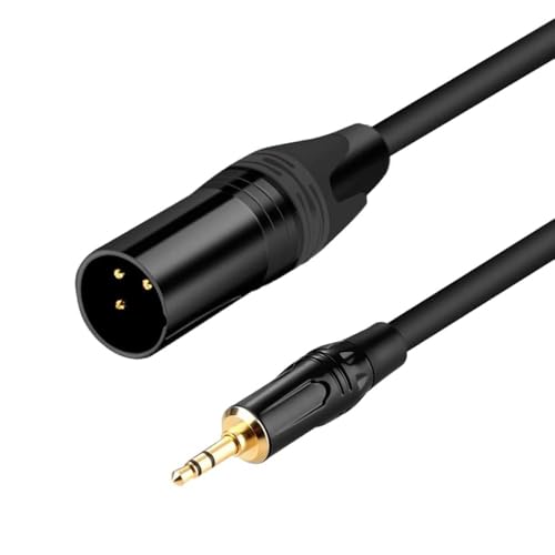 3.5mm to XLR Cable, 1.5 FT XLR to 3.5mm Unbalanced 1/8 inch Mini Jack Stereo to XLR Male Cord Adapter Mono Audio Cord for Cell Phone, La ptop, Speaker, Mixer