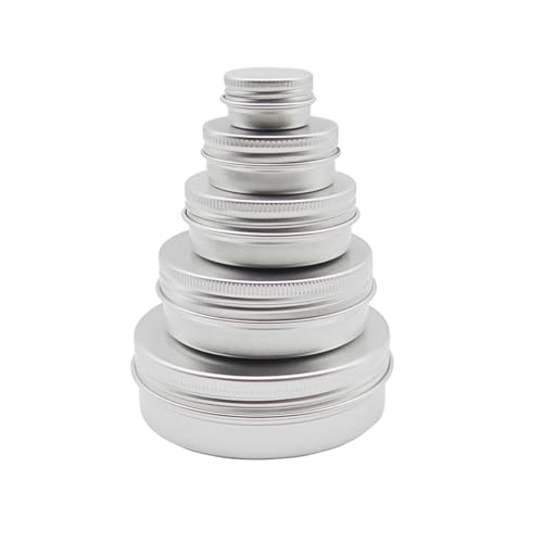 Wopanxye 5pack Aluminum Tin Metal Jars with Screw Cap Lids