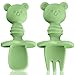 Cuillère Bébé - Fourchette Bébé, XOPOZON Ensemble de Couverts Bébé, Couverts Ergonomiques Encourager Votre Bébé à Manger de Manière Indépendante, Sans BPA (Vert)