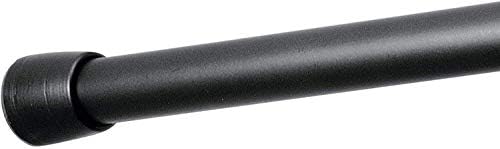 iDesign Cameo Metal Tension, Adjustable Customizable Curtain Rod for Bathtub, Shower Stall, Closet, Doorway, 43"-75", Matte Black