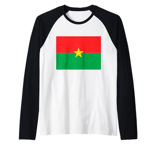Bandera de Burkina Faso Orgulloso Patriot Souvenir Fan Lover Camiseta Manga Raglan