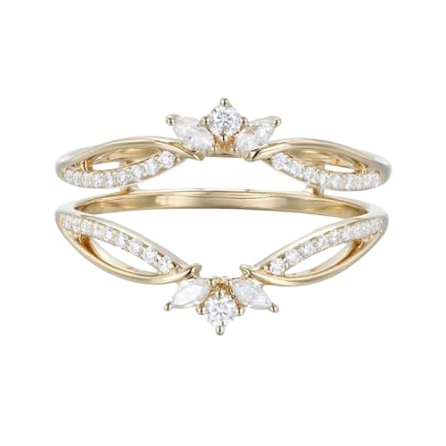 Moissanite Wedding Double Band for Women, Classic Eternity Ring Engagemnt Ring Enhancer Unique Bridal Proposal Ring