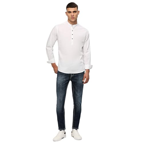 Image of Pepe Jeans Men's Cotton Blend Regular Kurta
