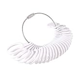 Ringmaßmessgerät Set Fingerringlehre Messgerät Set Kreisschablonen Messwerkzeug US 0-13 mit halber Größe Weiß