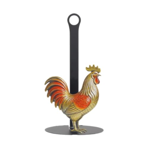 Portarrollos de cocina rústico e independiente con figura de pollo 2