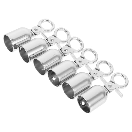 TOPPERFUN 6Pcs Metal Barrier Rope End Caps with Hooks Secure Carabiner Clips for Stanchion Barriers Easy Installation Decking Rope Connectors for Crowd Control and Outdoor Use