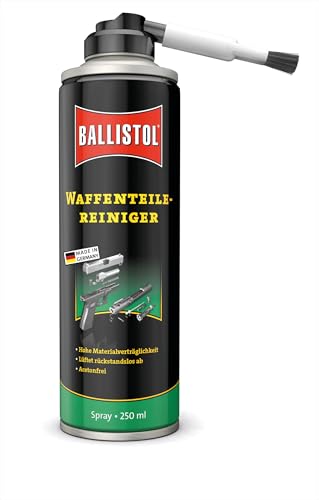 BALLISTOL 23752 Waffenteile-Reiniger 250 ml Reinigung und Entfetten von Waffenteilen Aufsteckpinsel aus Nylonborsten