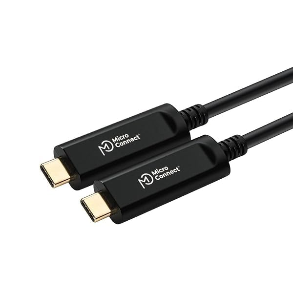 Aktywny optyczny kabel USB-C 10 m do wideo 4K przy 60 Hz, DisplayPort 1.2, światłowód, tylko audio wideo, czarny