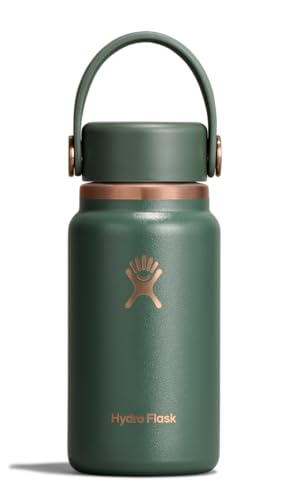 Image of Hydro Flask Micro Bottle - Insulated Mini Leak Proof Flask for Purse or Pocket in 6.7 Oz Forest Green Arc