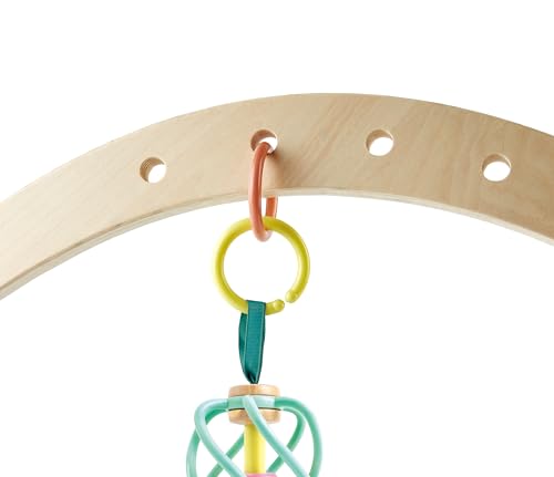 Hape Apple Grab Toy - Silicone & Wood Baby Rattle & Teether – Sensory Development Toy with Gentle Sound, Soft Chewable Rings, Easy Attachment for Crib & Stroller – for Babies 0-18 Months by Hape - Image 4